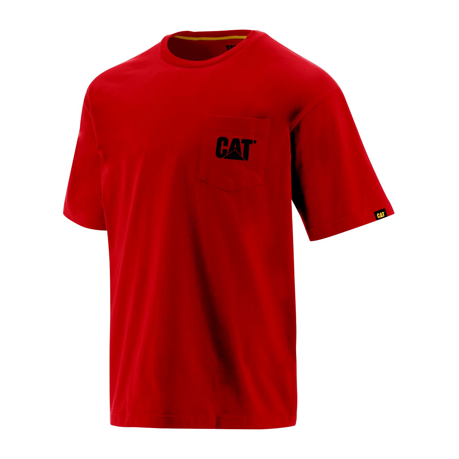 Caterpillar Clothing Pakistan Sale - Caterpillar Trademark Pocket Mens T-Shirts Red (189435-YRK)
